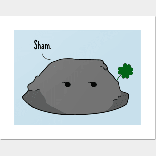 Sham Rock Funny Shamrock Angry Rock Posters and Art